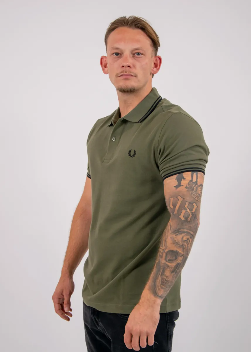 Fred Perry Twin Tipped Fred Perry Shirt 3 Fred Perry m3600 z50 lrlwrthgreen/blk