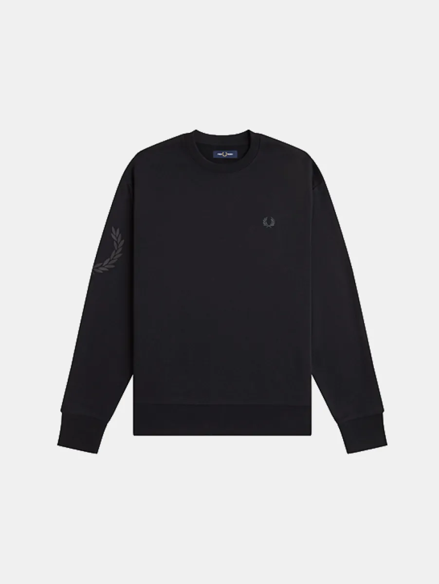 Fred Perry Reflective Laurel Sweatshirt 1 Fred Perry m3622 102 black