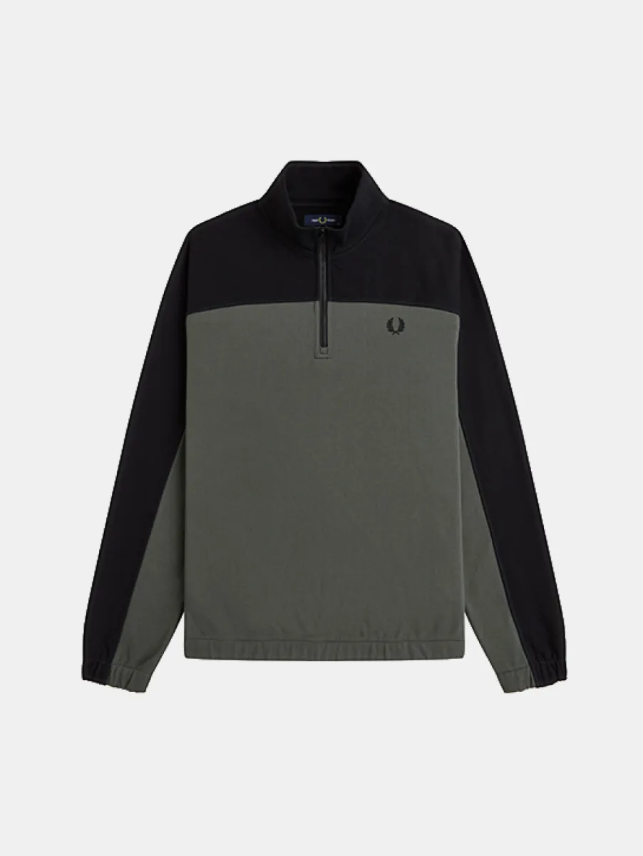 Fred Perry ColourBlock Halfzip Sweatshirt 1 Fred Perry m3625 638 field green