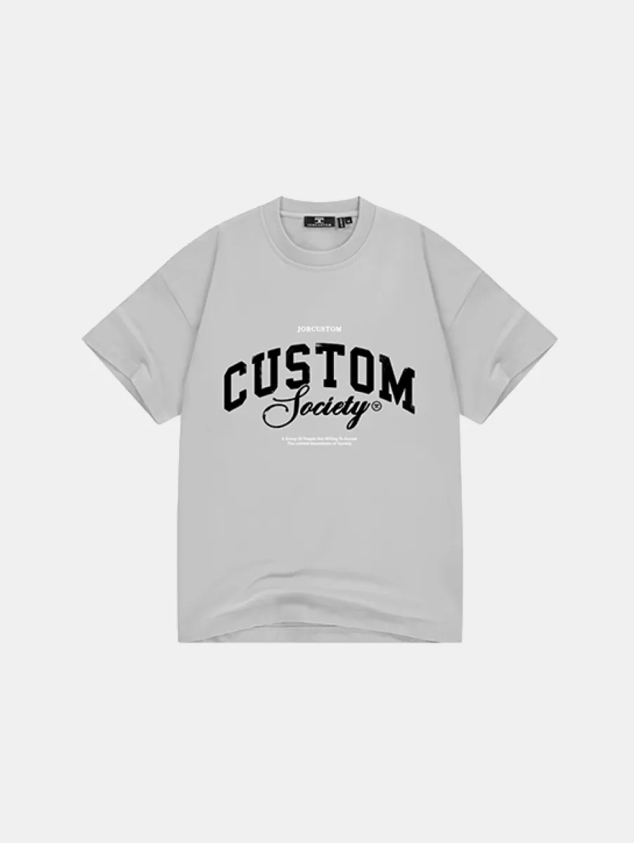 Jorcustom Customsociety Loose Fit T-Shirt 1 Jorcustom customsociety loose fit t- lightgrey