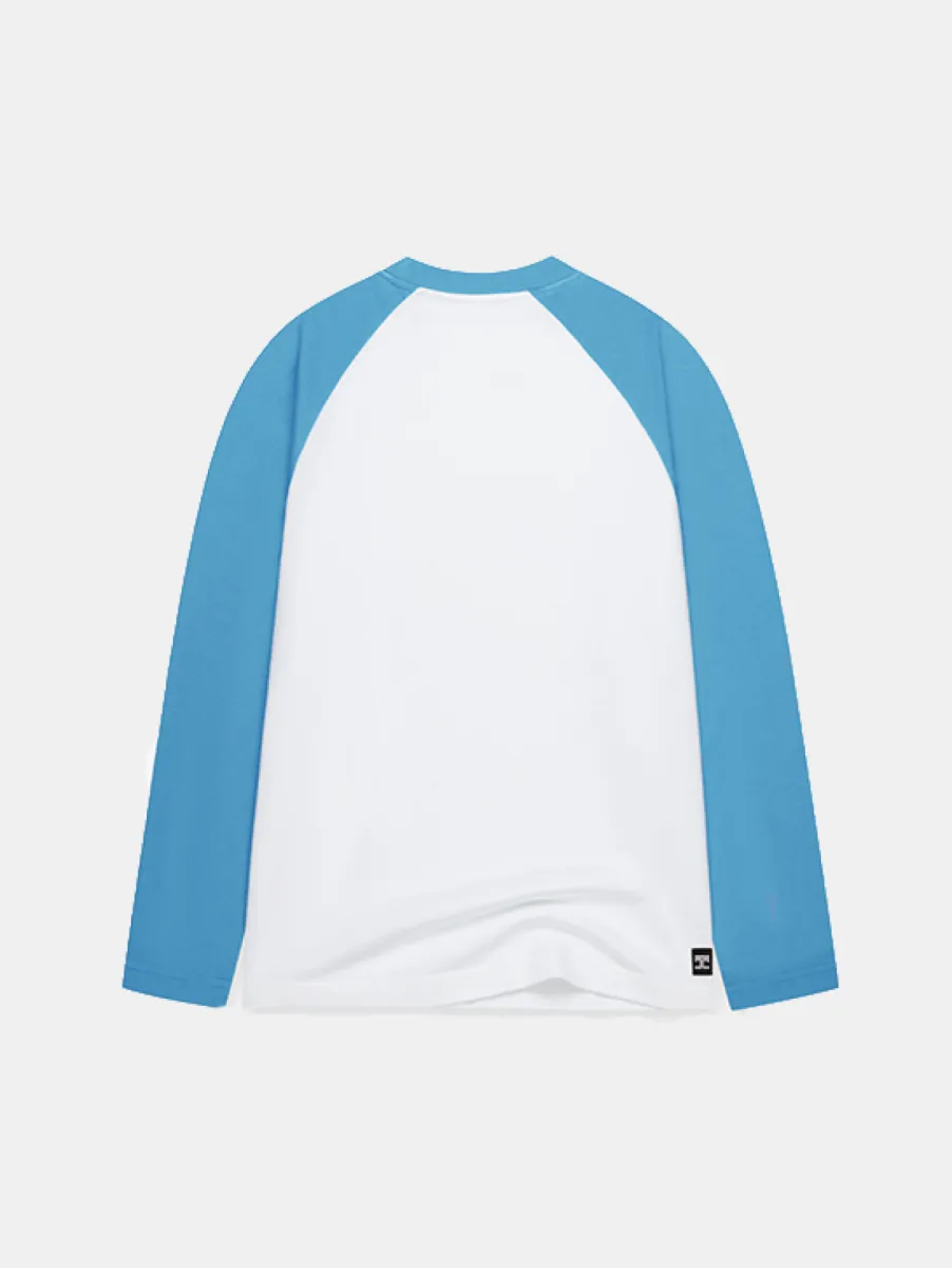 Jorcustom Customsociety Raglan Longsleeve T-Shirt 2 Jorcustom customsociety raglan longsle white-bountyblue