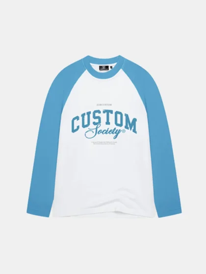Jorcustom customsociety raglan longsle white-bountyblue