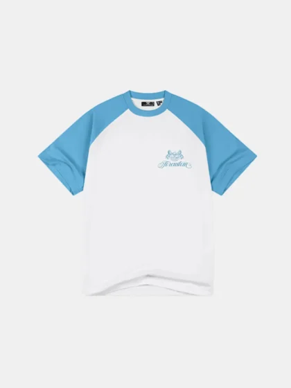 Jorcustom handscript2.0 raglan t-shirt white-bountyblue
