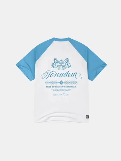 Jorcustom handscript2.0 raglan t-shirt white-bountyblue