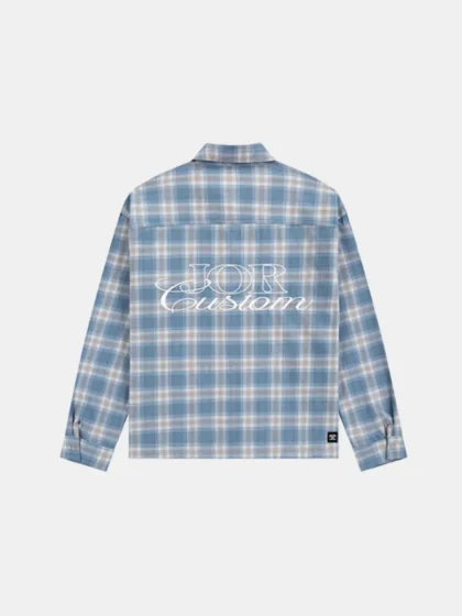 Jorcustom jorcustom flannel overshirt bountyblue