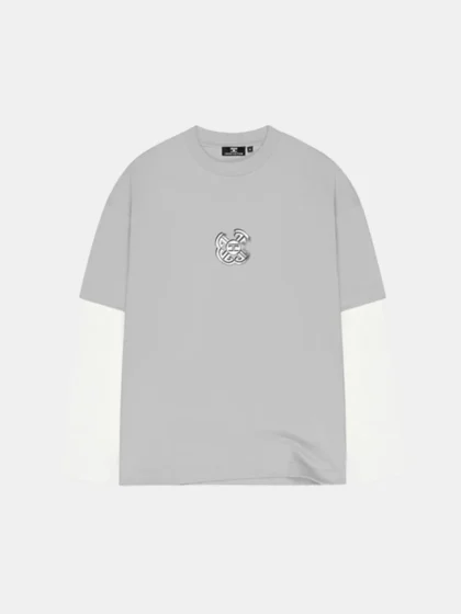 Jorcustom monogram double layered longsl white-lightgrey