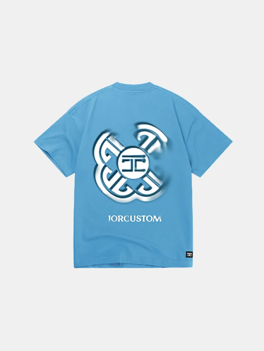 Jorcustom Monogram Loose Fit T-Shirt 1 Jorcustom monogram loose fit t-s bountyblue