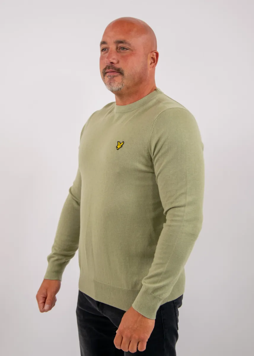 Lyle & Scott Cotton Merino Crew Neck Jumper 3 Lyle & Scott kn2110vc y299 smoke olive
