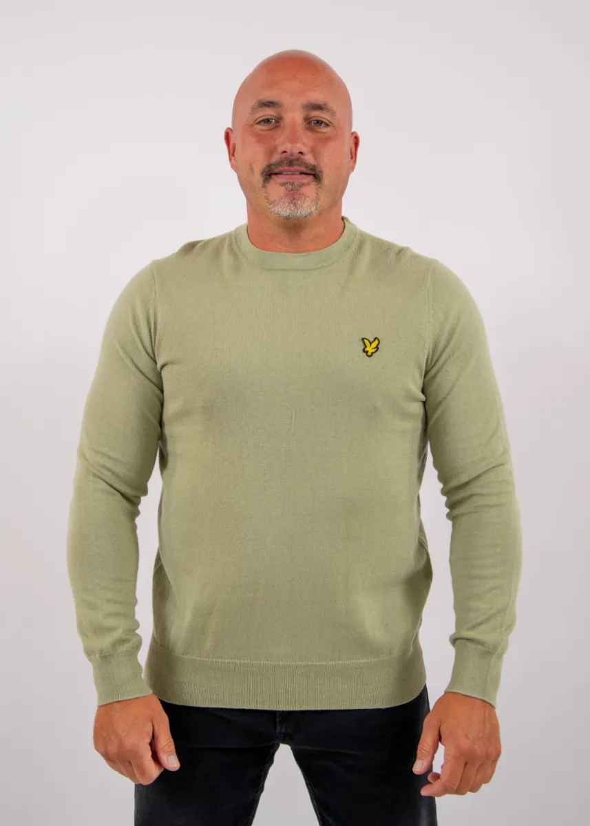 Lyle & Scott Cotton Merino Crew Neck Jumper 2 Lyle & Scott kn2110vc y299 smoke olive