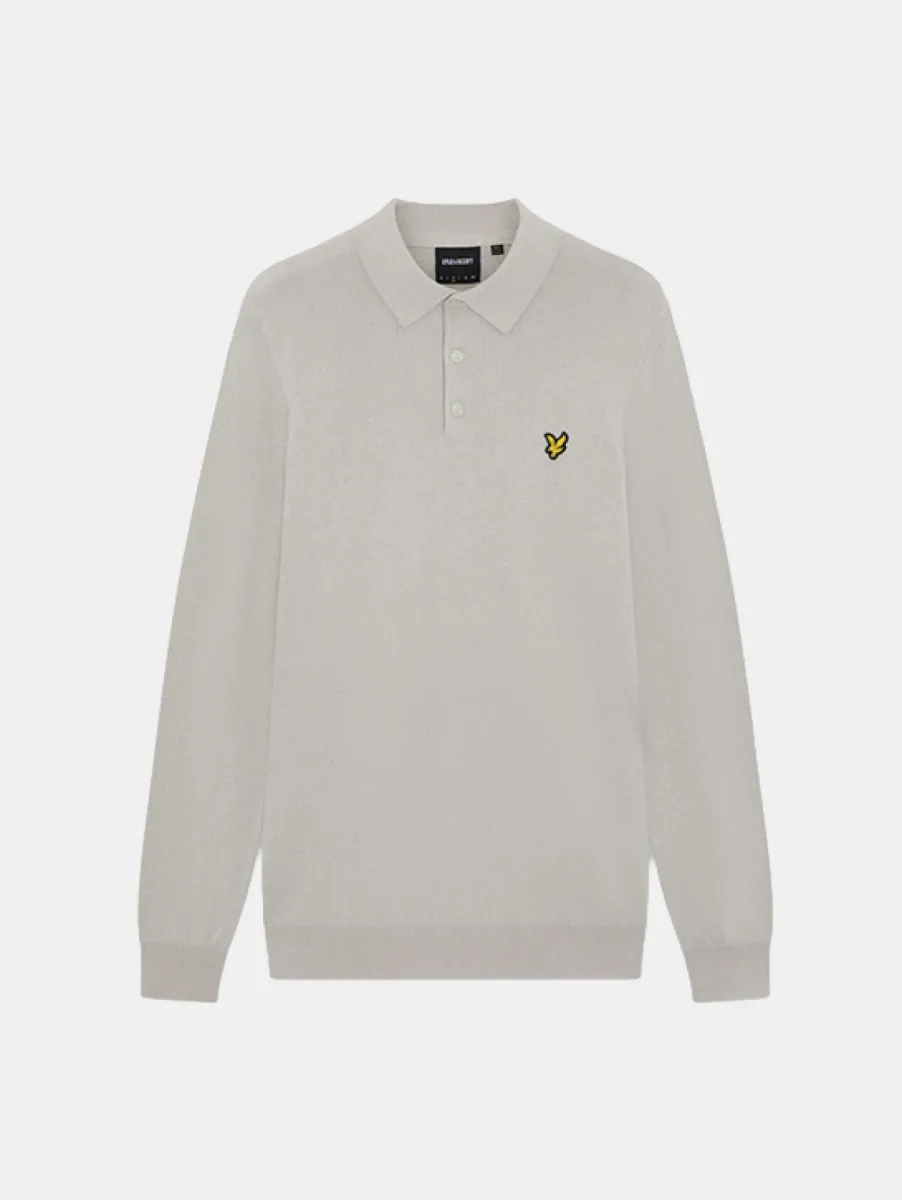 Lyle & Scott Cotton Merino Long Sleeve Knitted Polo 1 Lyle & Scott kn2113vc w870 cove