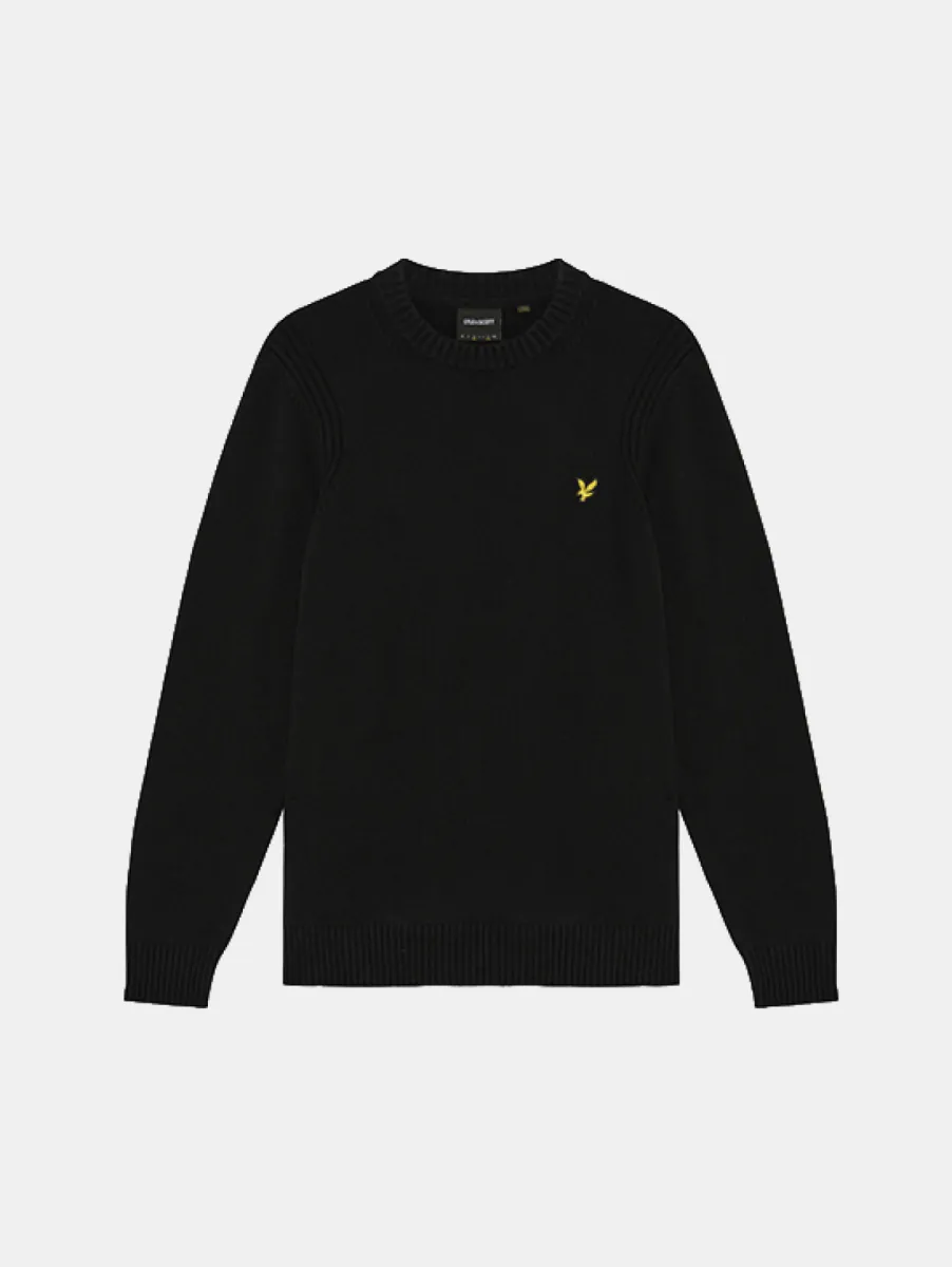 Lyle & Scott Rib Insert Crew Neck Jumper 1 Lyle & Scott kn2540v z865 jet black