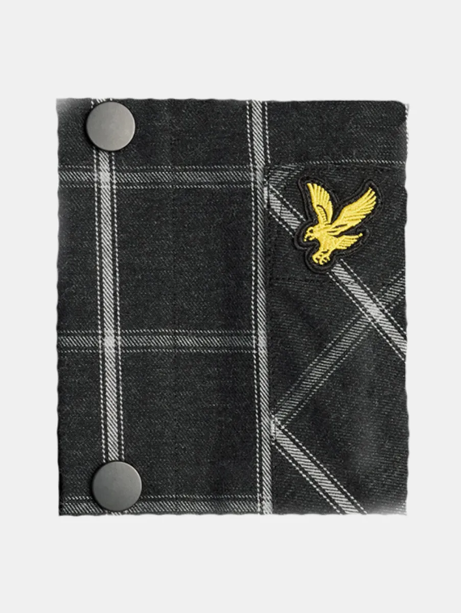 Lyle & Scott Broad Windowpane Check Hooded Overshirt 2 Lyle & Scott lw2518v z865 jet black