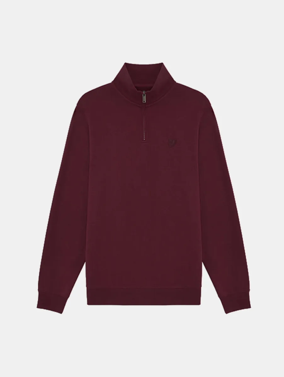 Lyle & Scott Superfine Quater Zip Sweatshirt 1 Lyle & Scott ml2258tont w976 fairway burgundy