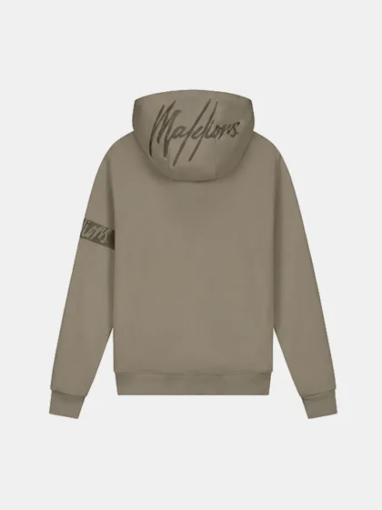 Malelions captain zip hoodie stone grey
