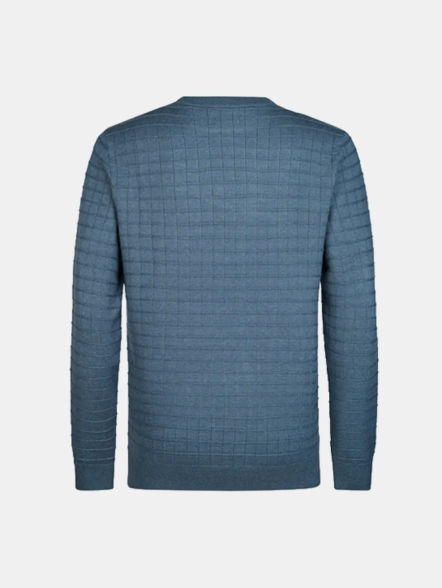 Petrol Industries Knitwear Round Neck Basic 2 Petrol Industries kwr269 5202 storm blue