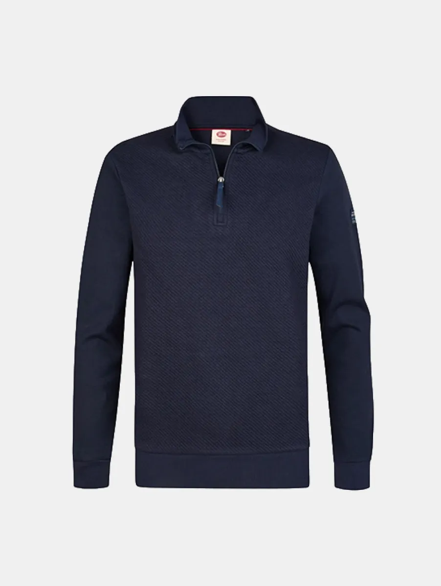 Petrol Industries Sweater Collar Zip 1 Petrol Industries swc368 5092 royal navy