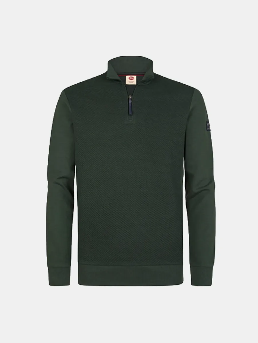 Petrol Industries Sweater Collar Zip 1 Petrol Industries swc368 6184 deep green