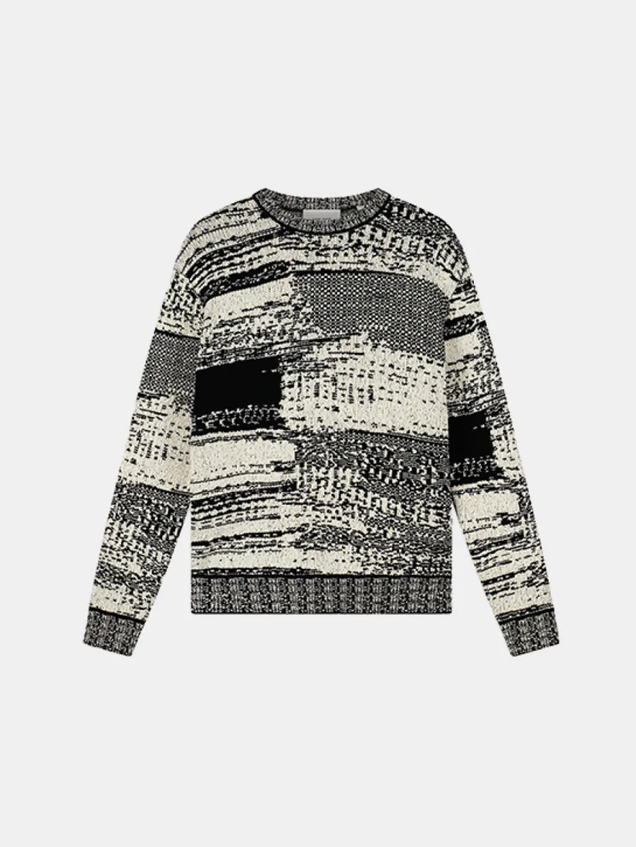 Pure Path Jacquard Geometric Knit Sweater 1 Pure Path 26030820 02 black