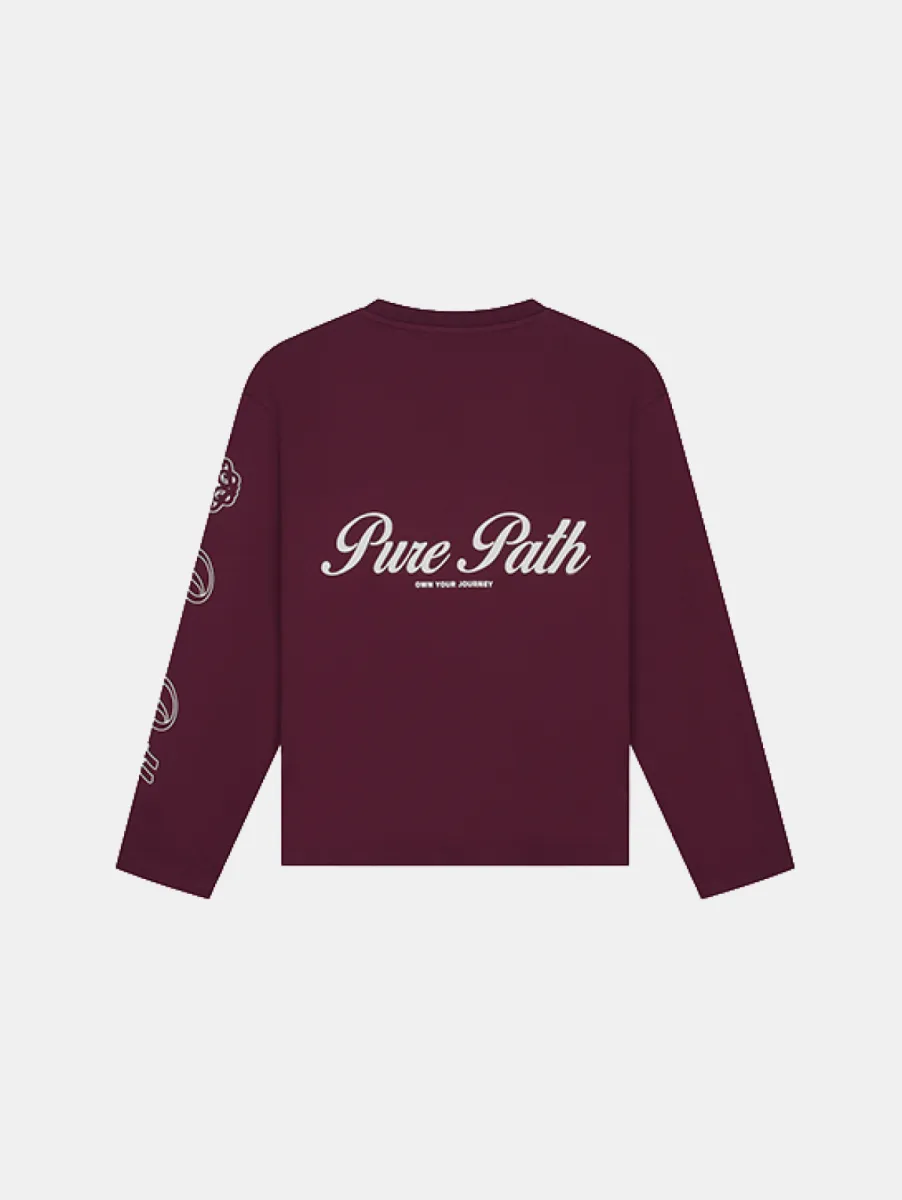 Pure Path Essence of life longsleeve t-shirt - Wine red 1 Pure Path 26130103 107 wine red