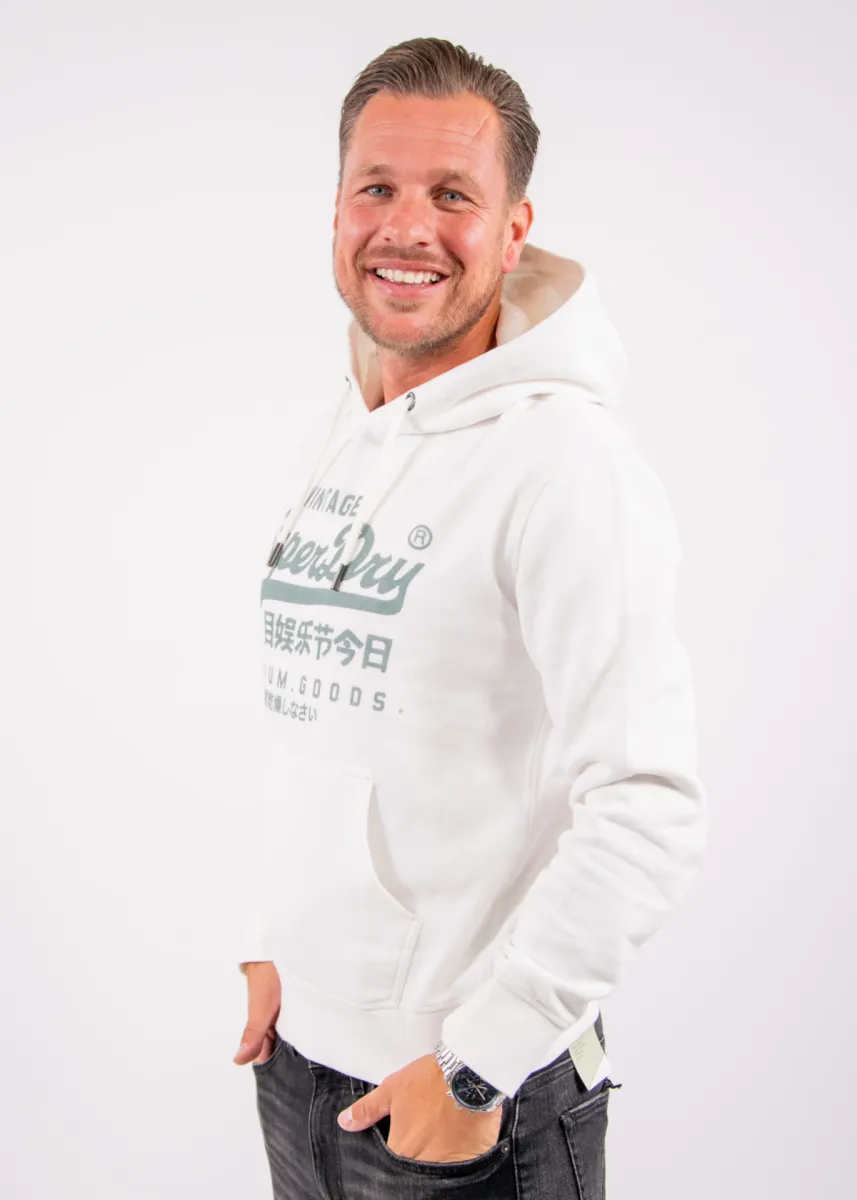 Superdry Vintage Logo Classic Hoodie 2 Superdry m2014626a 34c winter white