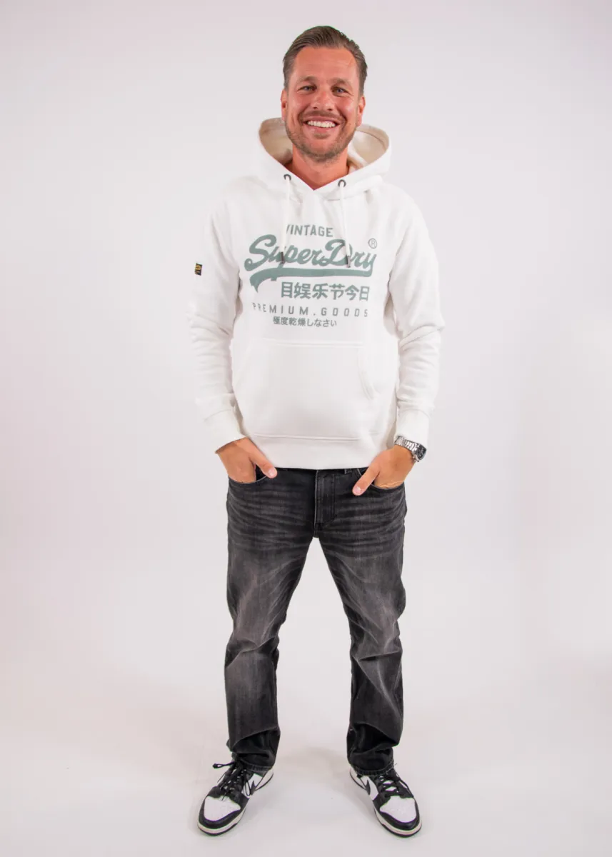 Superdry Vintage Logo Classic Hoodie 4 Superdry m2014626a 34c winter white