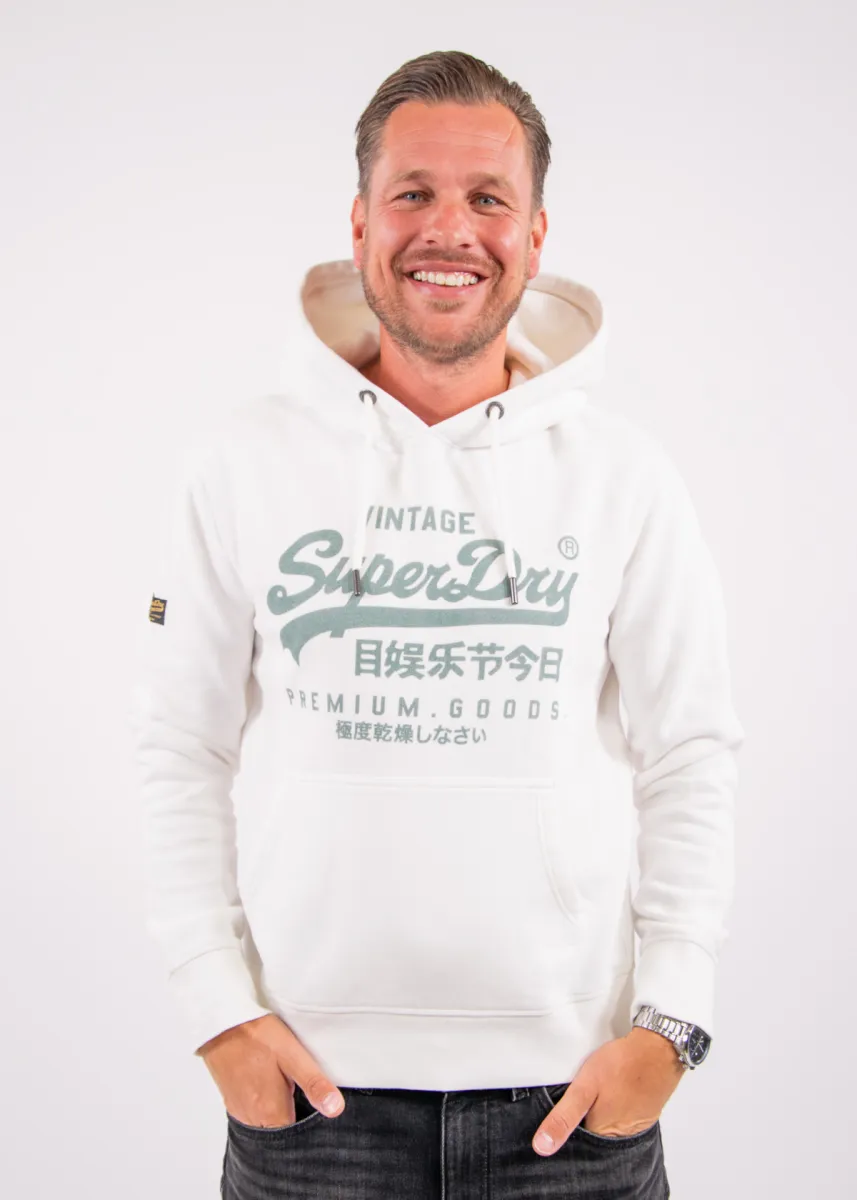 Superdry Vintage Logo Classic Hoodie 1 Superdry m2014626a 34c winter white