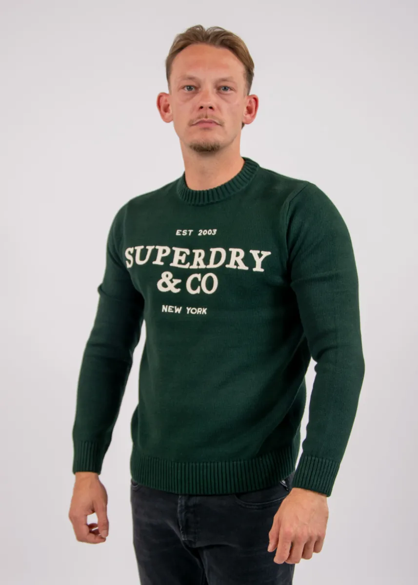 Superdry Applique Graphic Jumper 3 Superdry m6110788a 20e forest green