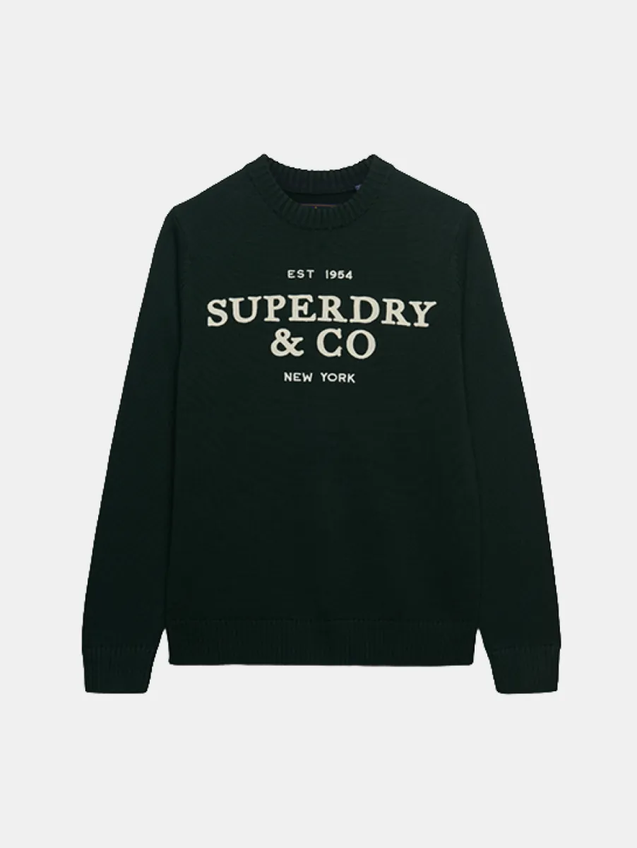 Superdry Applique Graphic Jumper 1 Superdry m6110788a 20e forest green