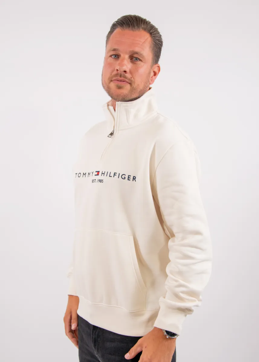 Tommy Hilfiger Tommy Logo Mockneck 2 Tommy Hilfiger mw0mw20954 z00 ivory petal