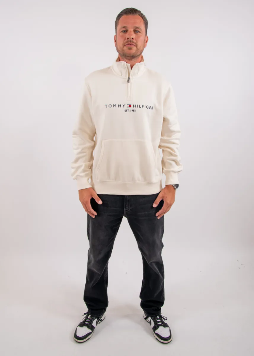 Tommy Hilfiger Tommy Logo Mockneck 4 Tommy Hilfiger mw0mw20954 z00 ivory petal