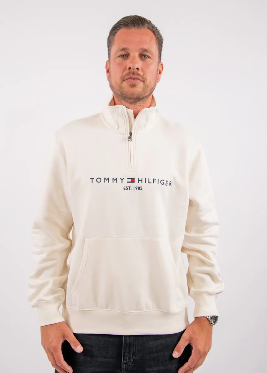 Tommy Hilfiger Tommy Logo Mockneck 1 Tommy Hilfiger mw0mw20954 z00 ivory petal