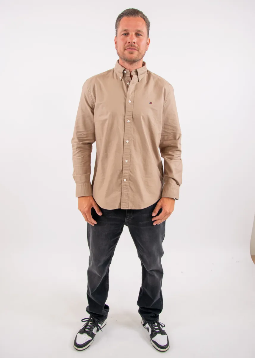 Tommy Hilfiger Solid Heritage Oxford RF Shirt 5 Tommy Hilfiger mw0mw35774 0f6 coastal taupe/coastal taupe solid