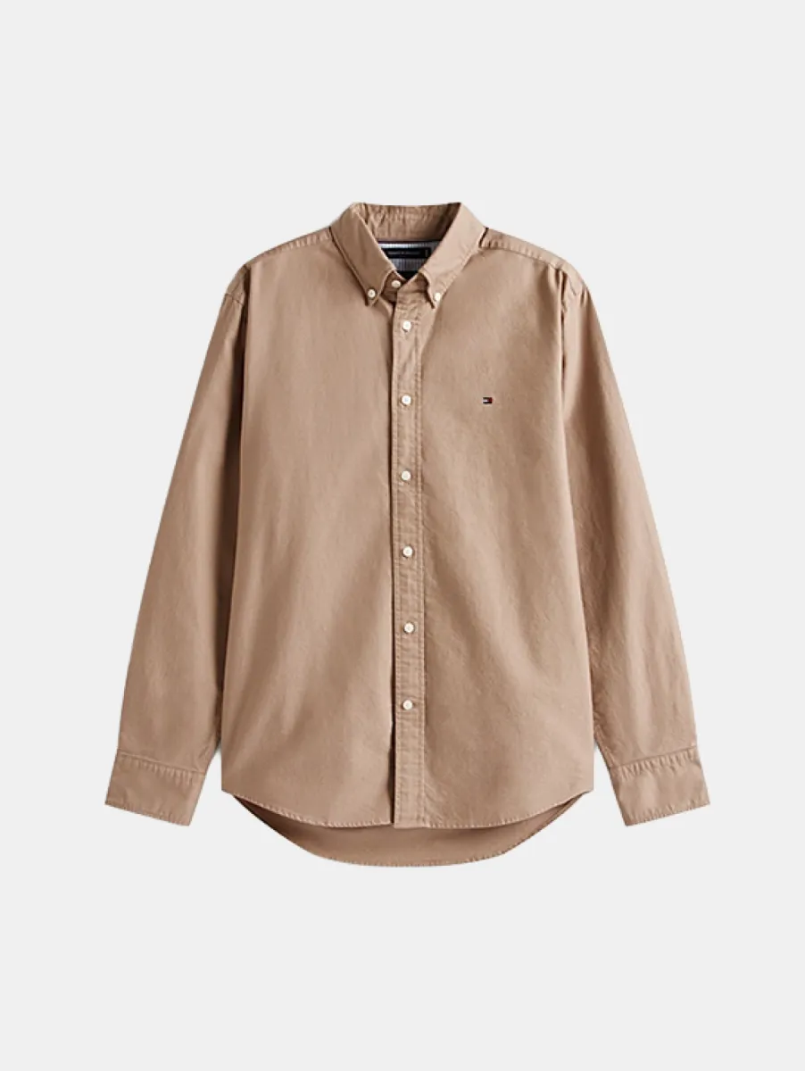 Tommy Hilfiger Solid Heritage Oxford RF Shirt 1 Tommy Hilfiger mw0mw35774 0f6 coastal taupe/coastal taupe solid