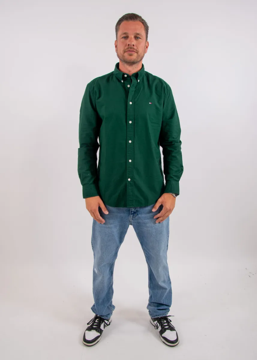 Tommy Hilfiger Solid Heritage Oxford RF Shirt 4 Tommy Hilfiger mw0mw35774 mbp hunter/hunter solid
