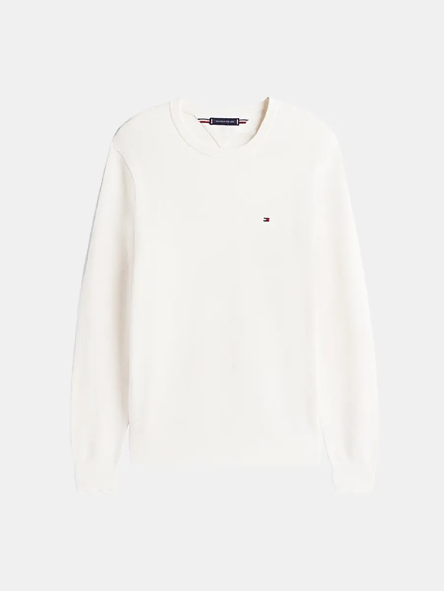 Tommy Hilfiger Essential Stucture Crew Neck 1 Tommy Hilfiger mw0mw36347 z00 ivory petal