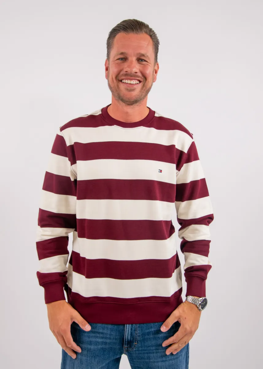Tommy Hilfiger Essential Terry Crewneck 2 Tommy Hilfiger mw0mw37237 0ev burgundy/ivory petal