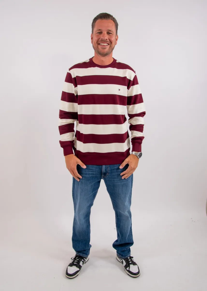Tommy Hilfiger Essential Terry Crewneck 5 Tommy Hilfiger mw0mw37237 0ev burgundy/ivory petal
