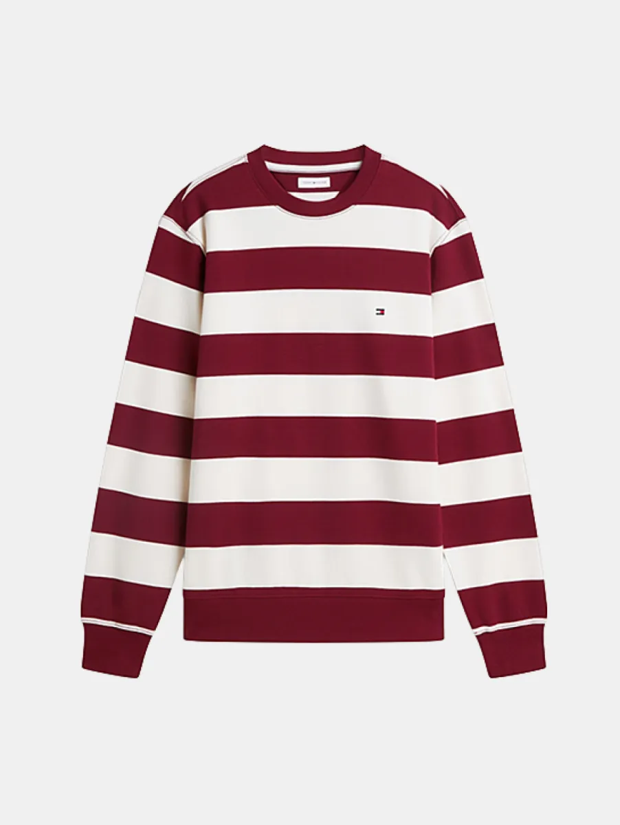 Tommy Hilfiger Essential Terry Crewneck 1 Tommy Hilfiger mw0mw37237 0ev burgundy/ivory petal
