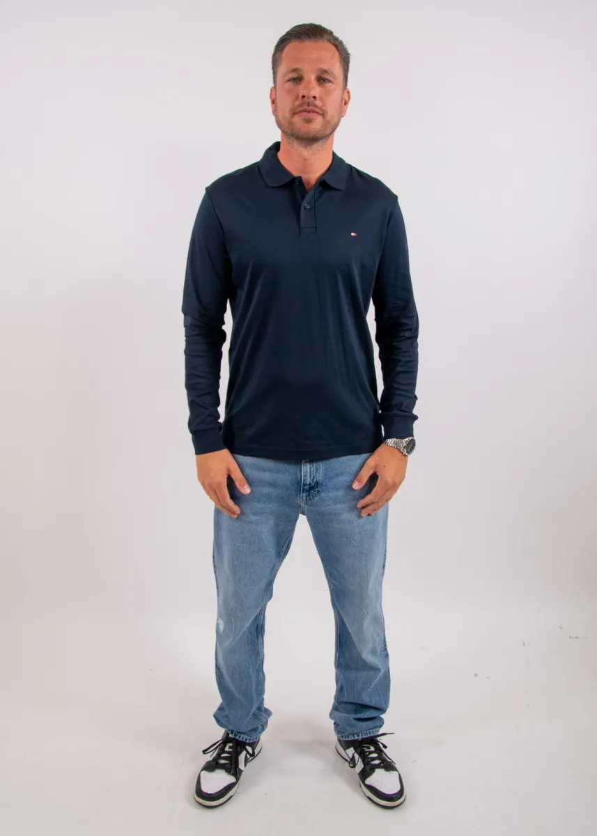 Tommy Hilfiger L/S Liquid Cotton Reg Polo 5 Tommy Hilfiger mw0mw37317 dw5 navy blue