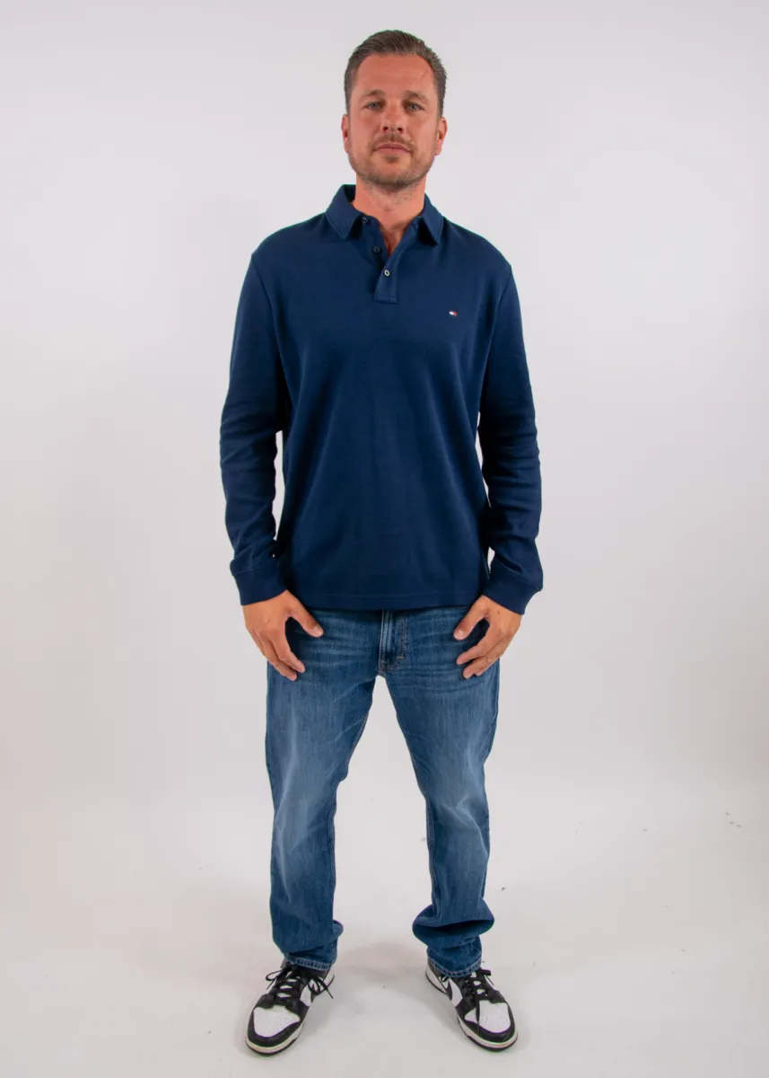 Tommy Hilfiger LS Waffle Reg Polo 6 Tommy Hilfiger mw0mw44651 dcc carbon navy