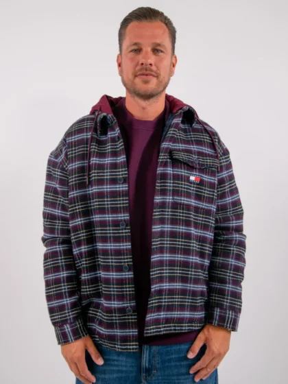 Tommy Jeans dm0dm23521 0qm calypso berry check