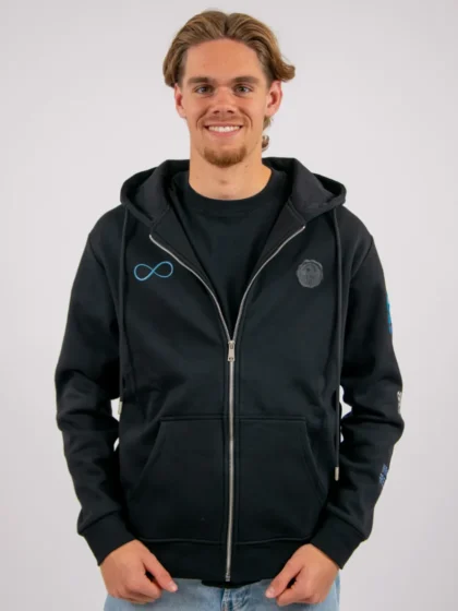 Wrong Friends gunnar zipped hoodie black