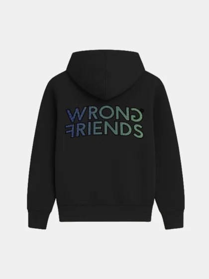 Wrong Friends hudson zipped hoodie black