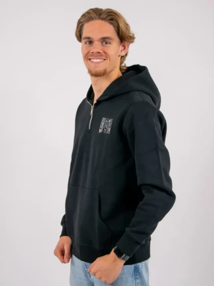 Wrong Friends nelson half zip hoodie black