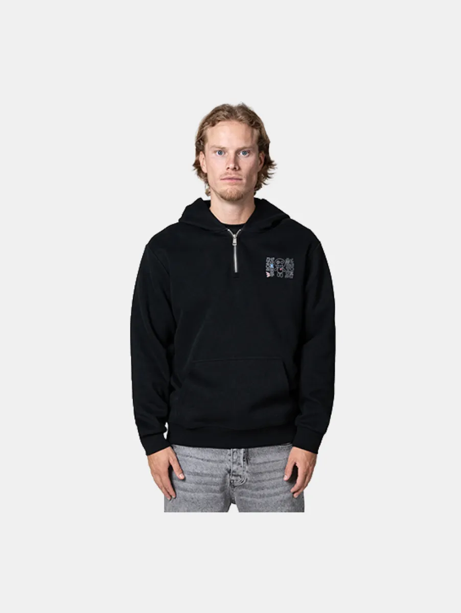 Wrong Friends Nelson Half Zip Hoodie 1 Wrong Friends nelson half zip hoodie black