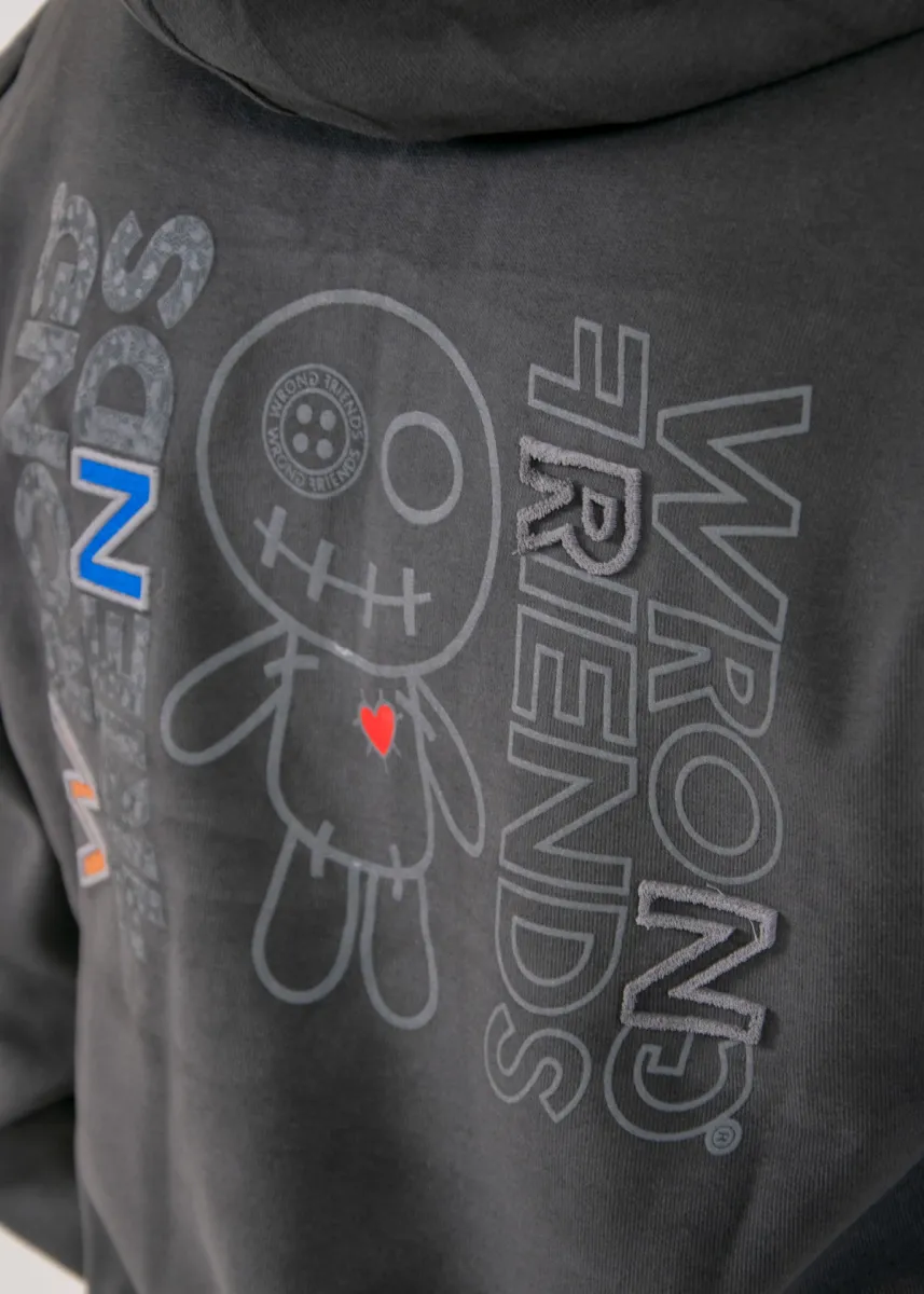 Wrong Friends Nelson Half Zip Hoodie 4 Wrong Friends nelson half zip hoodie stone grey