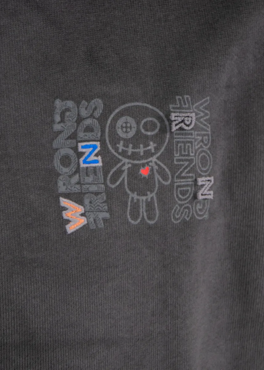 Wrong Friends Nelson Half Zip Hoodie 5 Wrong Friends nelson half zip hoodie stone grey