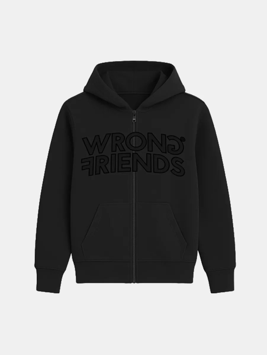 Wrong Friends Pori Zipped Hoodie 1 Wrong Friends pori zipped hoodie black