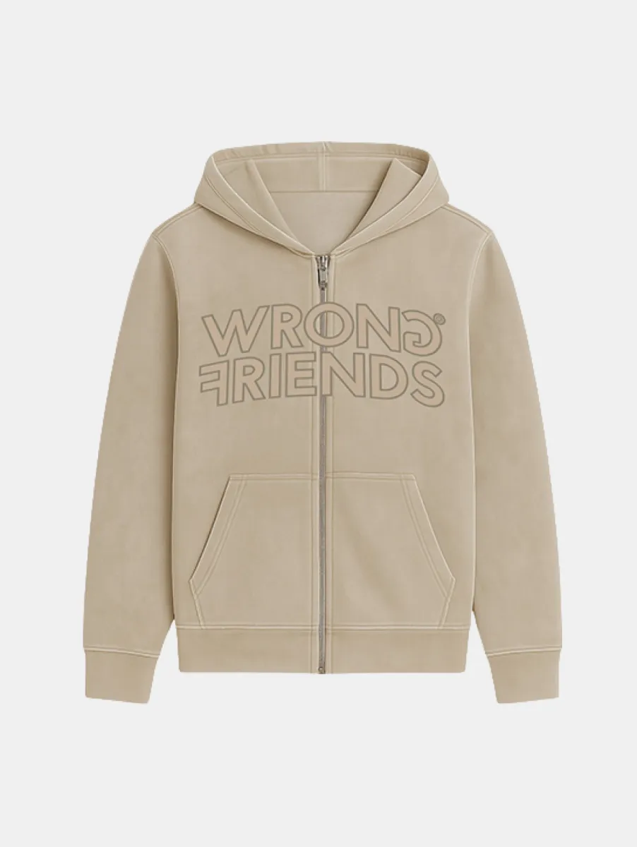 Wrong Friends Pori Zipped Hoodie 1 Wrong Friends pori zipped hoodie sand