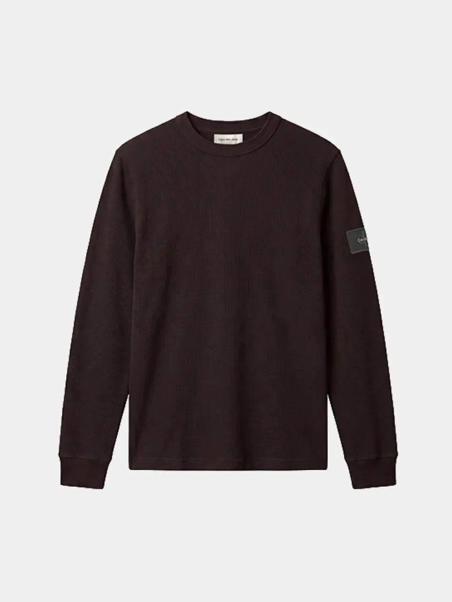 Calvin Klein Jeans LS Waffle Badge Crewneck Tee 1 Calvin Klein Jeans lv04rj209g 8mn pirate black